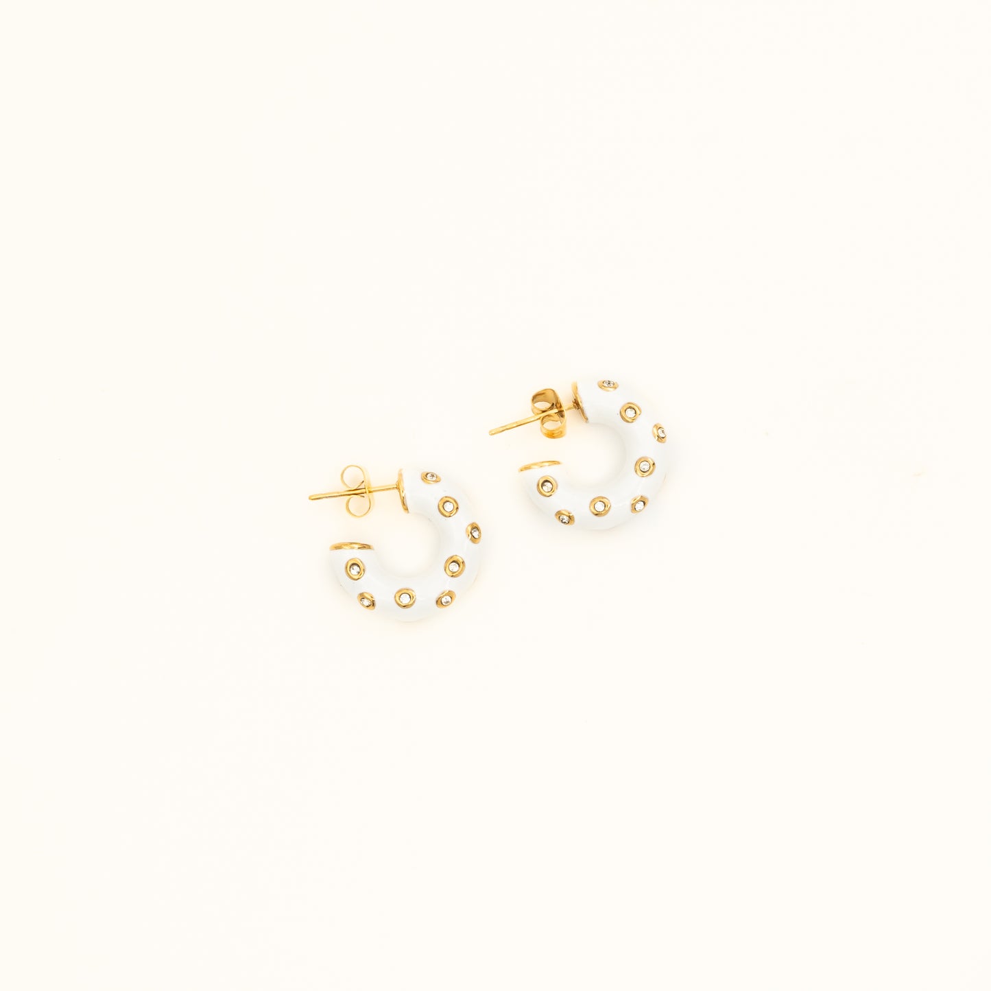 White Luna Hoops