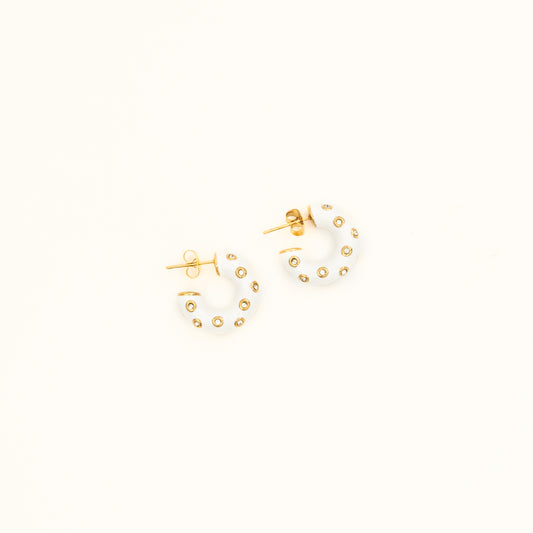 White Luna Hoops