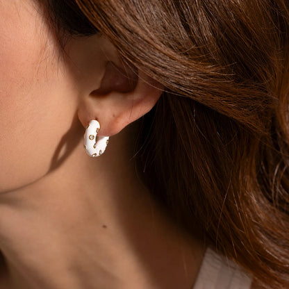 White Luna Hoops